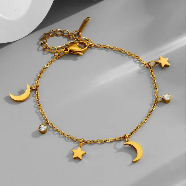 Star and moon diamond color guaranteed bracelet 73