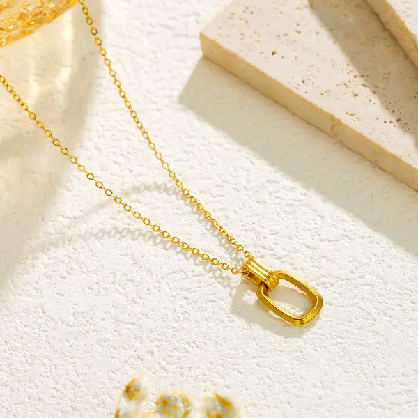 Double ring color guaranteed necklace 100