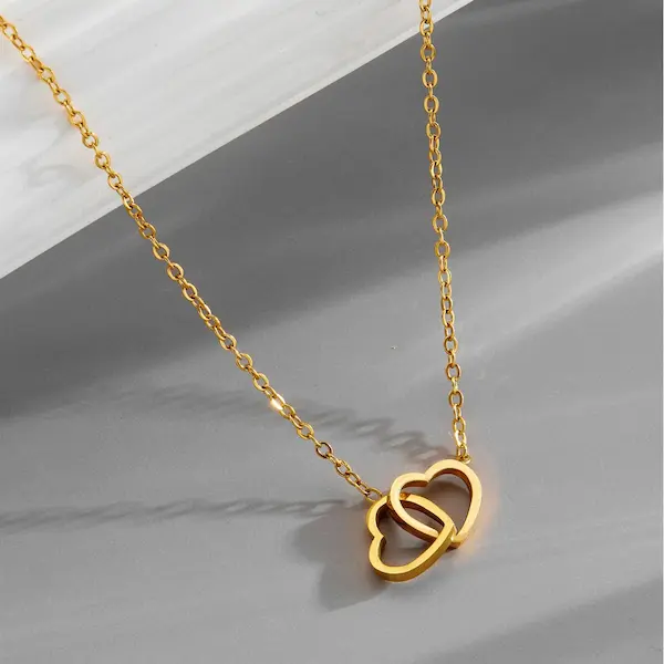 Double heart color guaranteed necklace 52