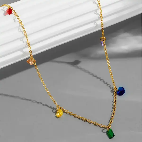 Seven color stone color guaranteed necklace 56