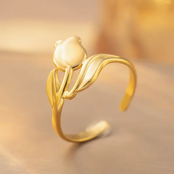 Adjustable gold tulip color guaranteed ring 139