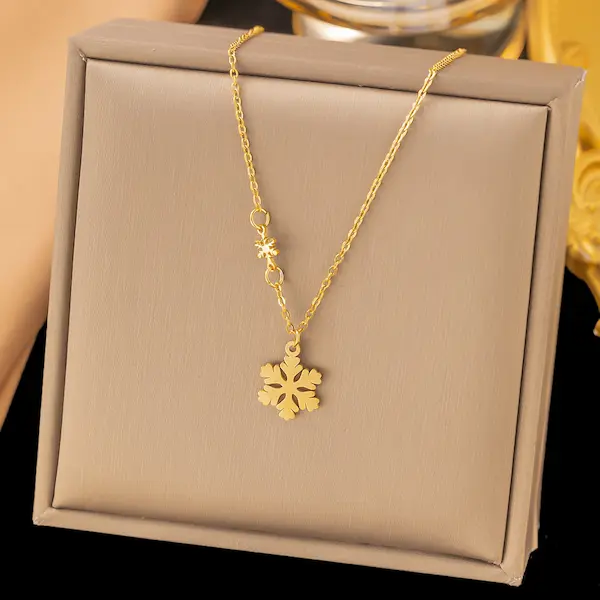 Snowflake gold color guaranteed necklace 204