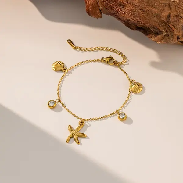 Starfish sea shell diamond bracelet 220