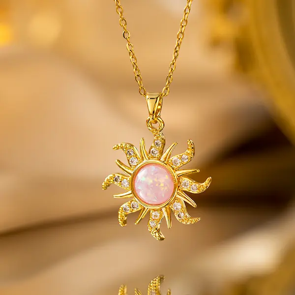 Micro embedded sun necklace | pendant material inlaid copper 226