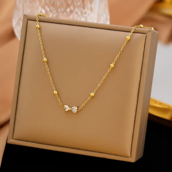 Zircon bow color guaranteed necklace 249