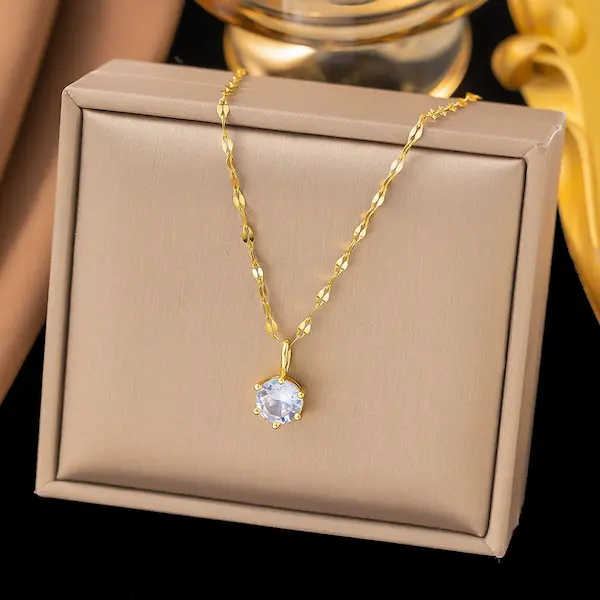 Single diamond color guaranteed necklace 245