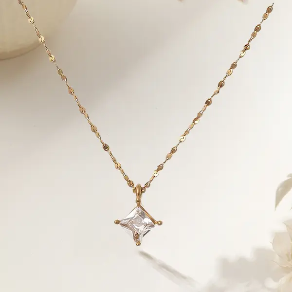 Starry Sky Square Diamond color guaranteed Necklace 273
