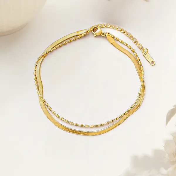 Rice bead and snake bone multi layer color guaranteed bracelet 276
