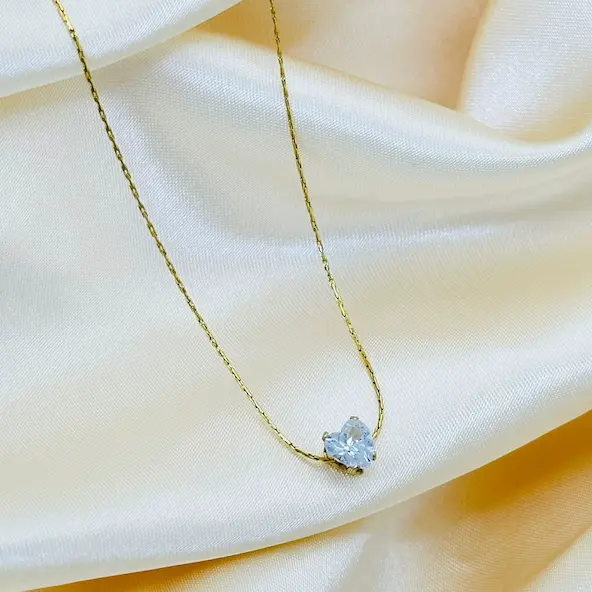 Heart shaped solitaire diamond color guaranteed necklace 318