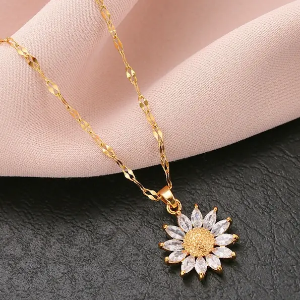 Sunflower zircon color guaranteed necklace 320