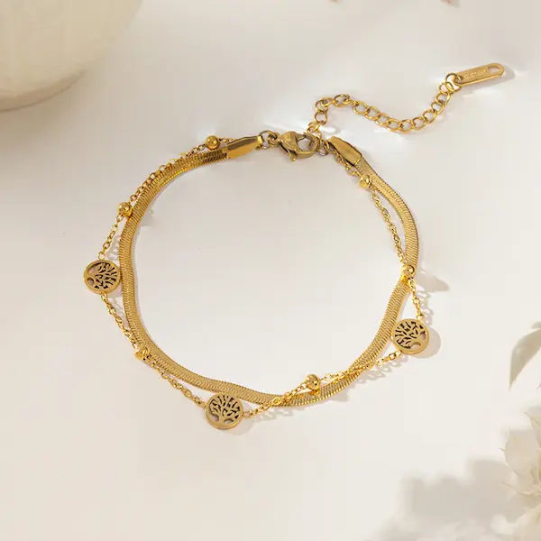 Double layer tree shape color guaranteed bracelet 324