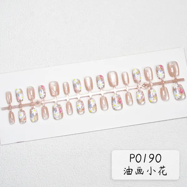 30 pieces oil painting flowers fake nails 350