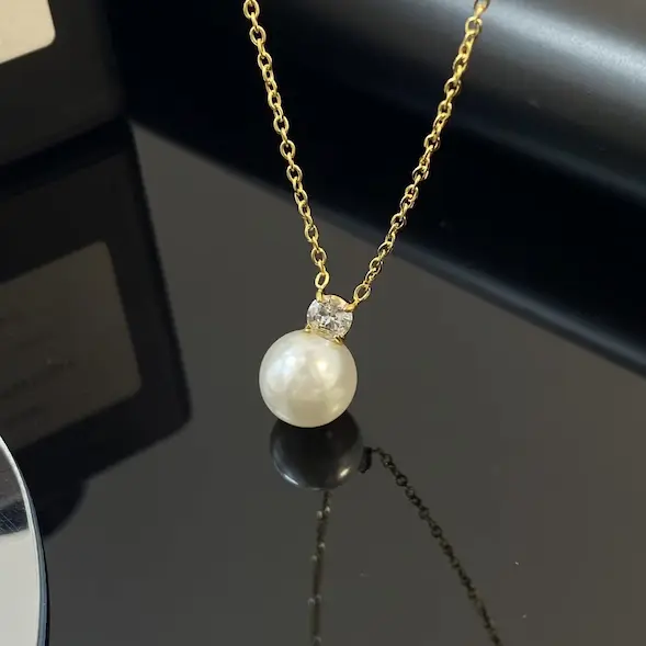 zircon pearl color guaranteed necklace 376