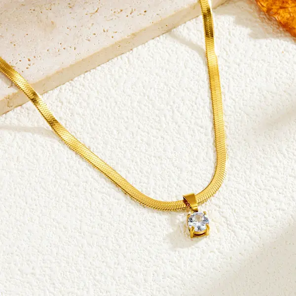Blade chain zircon color guaranteed necklace 390