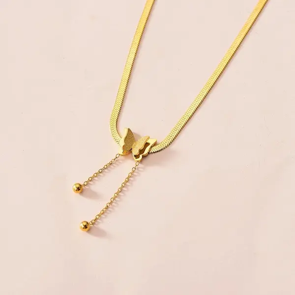 Butterfly tassel color guaranteed necklace 408