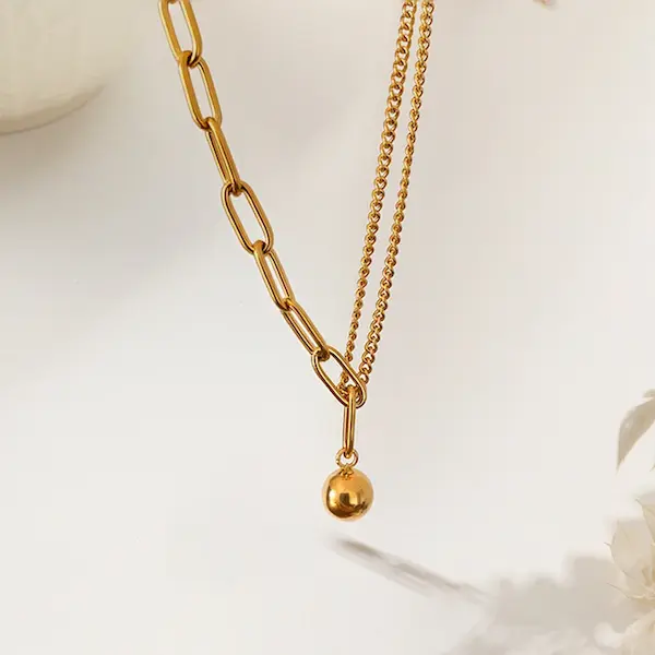 Round bead color guaranteed necklace 415