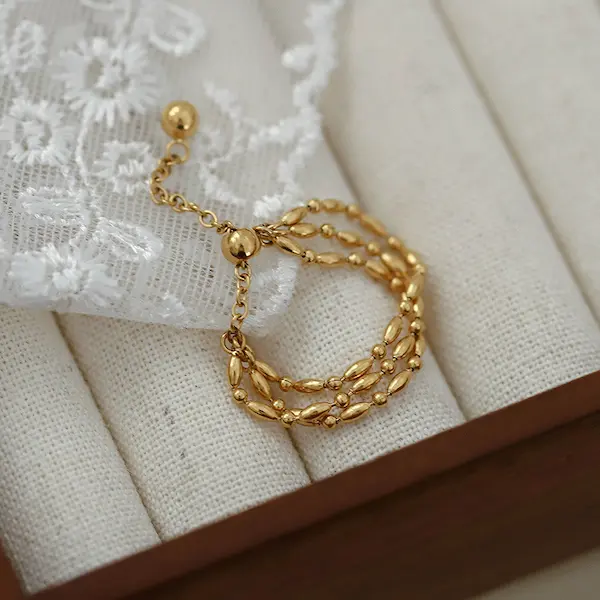 Rice grain adjustable color guaranteed ring 416