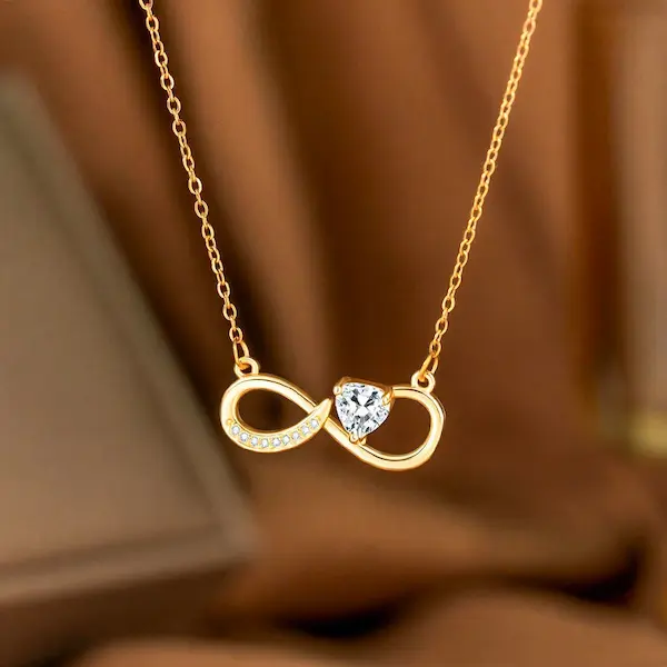 Infinity shape diamonds color guaranteed necklace 422