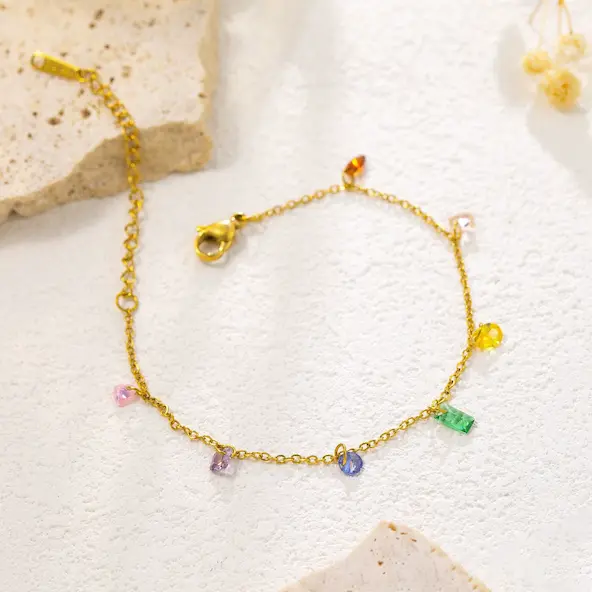 Seven color stone color guaranteed anklet 434