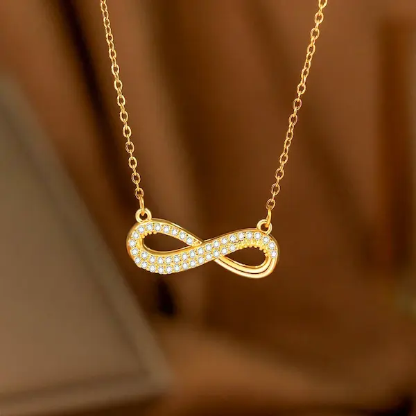 Infinity diamond color guaranteed necklace 449