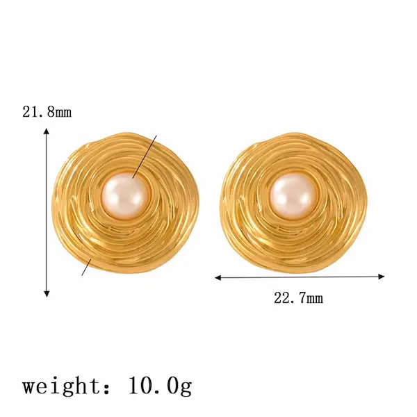 Pearl bird's nest color guaranteed earrings 452