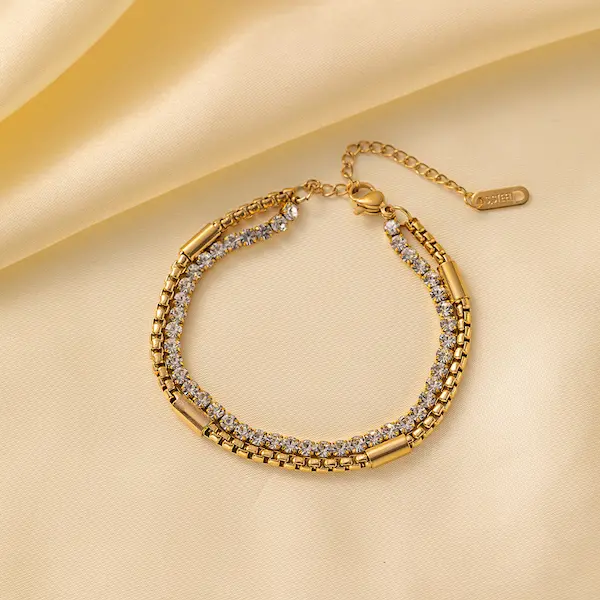 Double layer diamond color guaranteed bracelet 450
