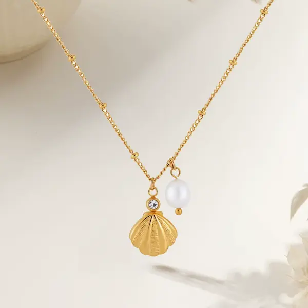 Pearl single diamond shell color guaranteed necklace 451