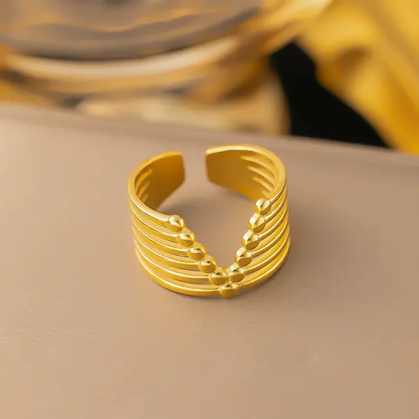V shaped multi layered color guaranteed ring 453