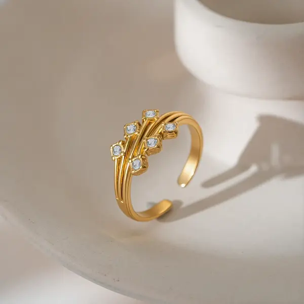 Double row diamond color guaranteed ring 489