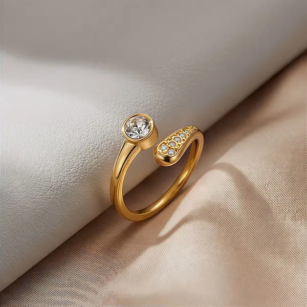Adjustable Zircon color guaranteed ring 490