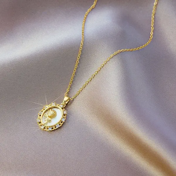 Flower in the mirror color guaranteed necklace 504