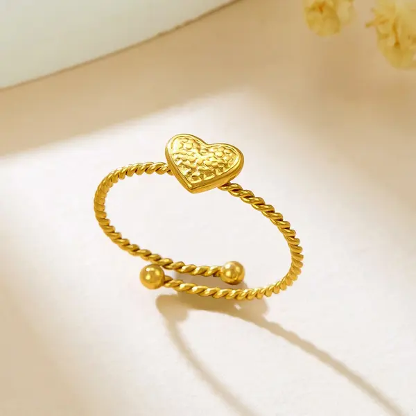 Heart shaped adjustable color guaranteed ring 545