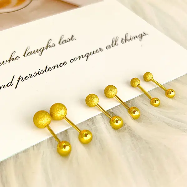 5mm frosted ball color guaranteed earrings 516