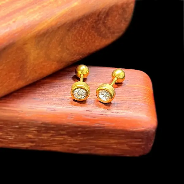 5mm zircon twist ball color guaranteed earrings 517