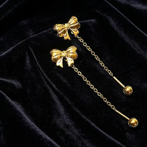 Bow long color guaranteed earrings 518