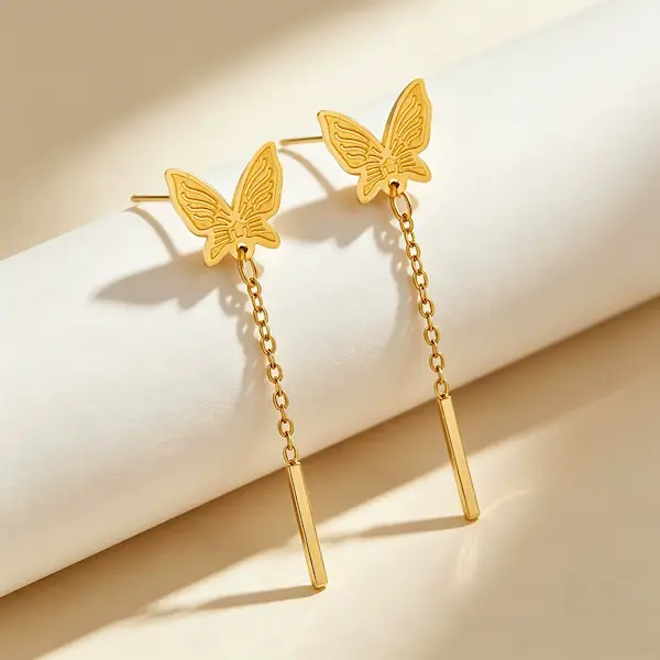 Butterfly ear wire color guaranteed earrings 534